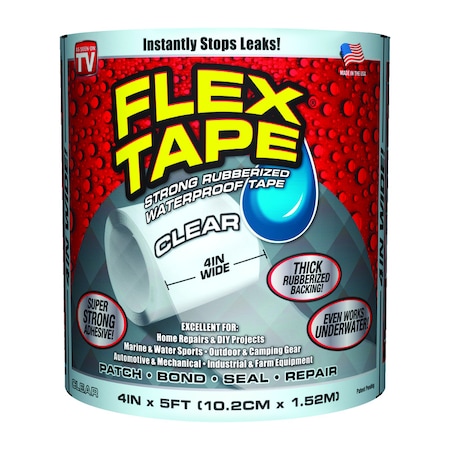 Flex Tape Flex Seal Family of Products Flex Tape 4 in. W X 5 ft. L Clear Waterproof Repair Tape TFSCLRR0405